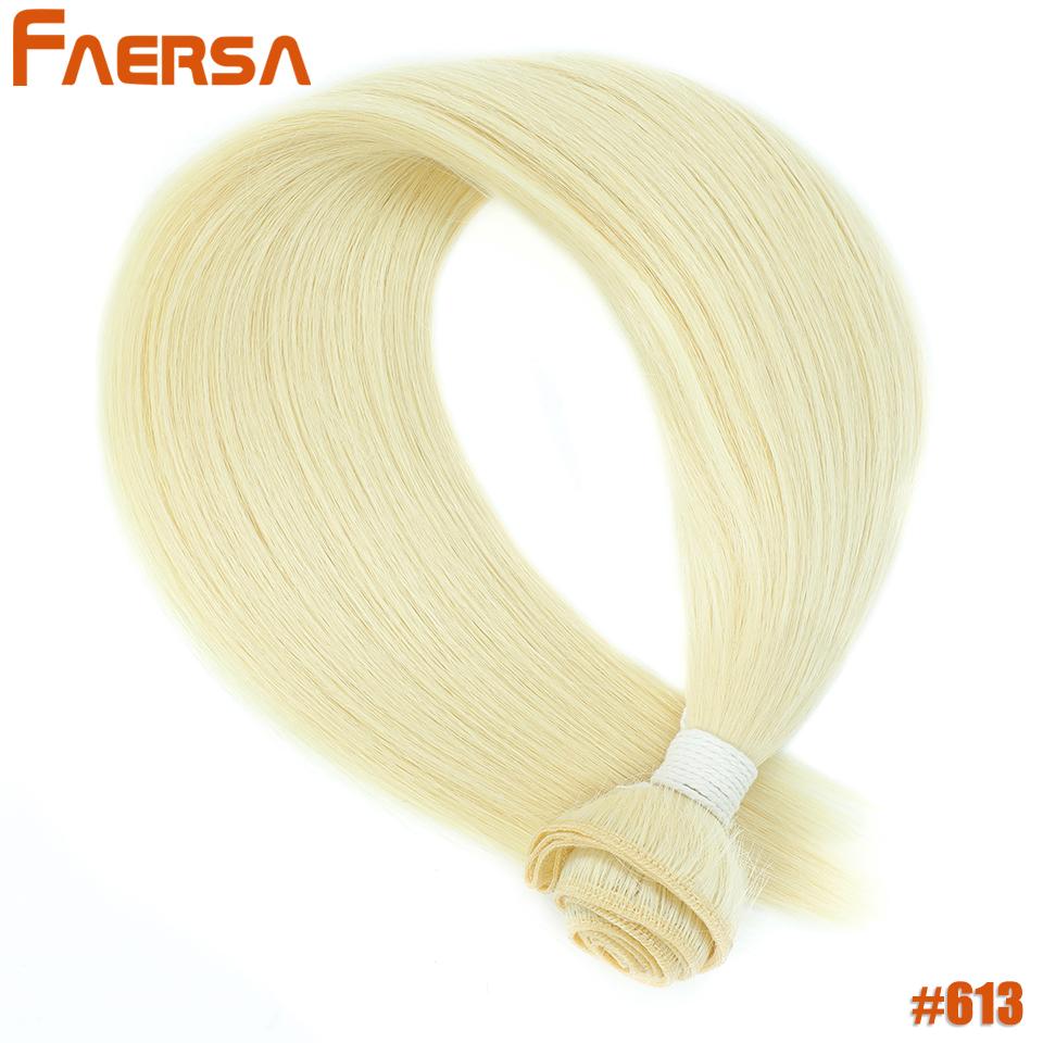 Long Hair Weaving Blonde 613 Bundles Synthetic Straight Ombre Blonde Red Brown High Temperature Fiber Hair Extensions For Women