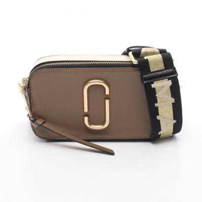 Used SNAPSHOT Shoulder Bag M0014146 Leather Gray Beige Used Women