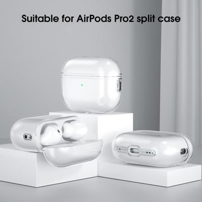 Funda protectora para auriculares anticaídas, a prueba de golpes, transparente, suave, TPU, compatible con Bluetooth, funda dividida para AirPods Pro 2