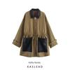 Kaslead New Women Clothes Western Style Simple and Stylish Loose Contrast Color Long Sleeve Outerwear