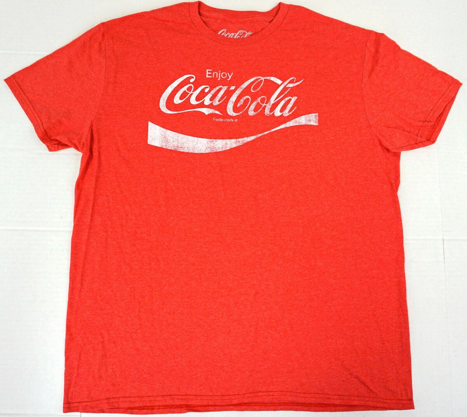 Футболка ENJOY COCA-COLA Винтажная Потертая COKE Soda Tee Мужская L Красная Новая S