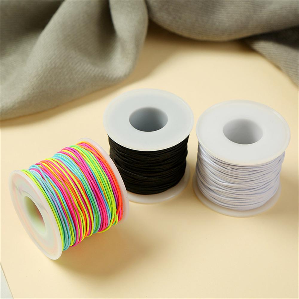 3 Rolls 1mm Beaded Cord, Black White Color
