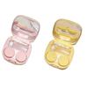 Macaron Contact Lens Case for Female Students - Portable, Simple with Mirror, Ideal for Couples.