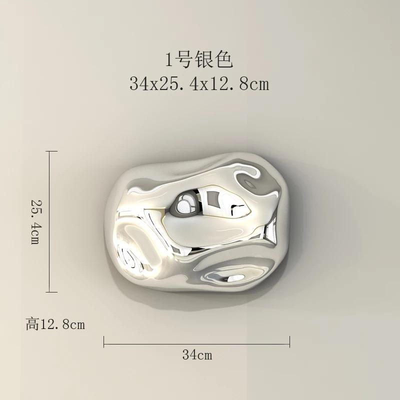 Background Wall Hanging Silver Stone Abstract Three-dimensional Handicraft Pendant Living Room Wall Decoration Accessories