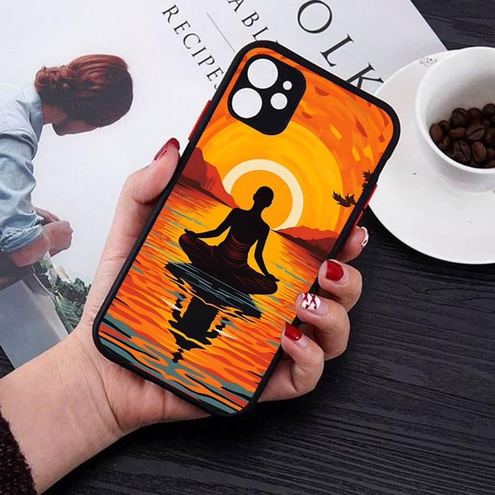 The Yoga Phone Case For IPhone 14 11 12 13 Mini Pro Max 8 7 Plus X XR XS MAX Translucent Matte Cover