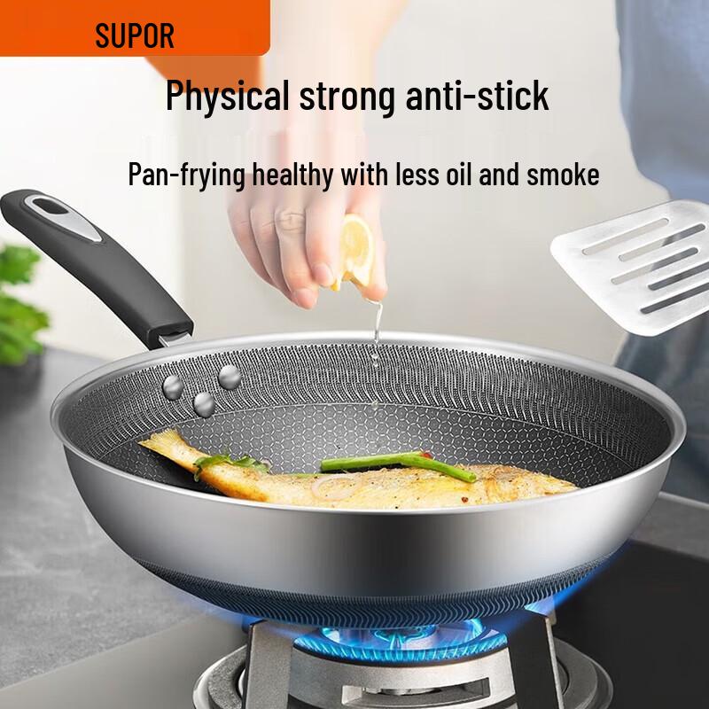 SUPOR Honeycomb Stainless Steel Non-stick Wok