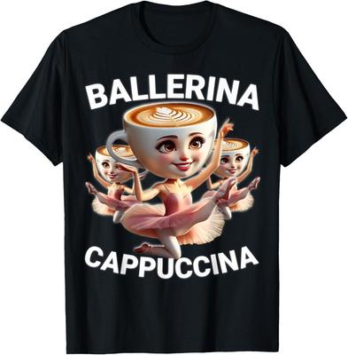 Camiseta Unisex Divertida Ballerina Cappuccina Meme Italiano Brainrot Unisex