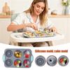 Silicone Ice Tray 6-Cavity Reusable Christmas Wreath Holiday Ice Molds for Chocolate, Cake, Soap, Candle Making Party Supplies