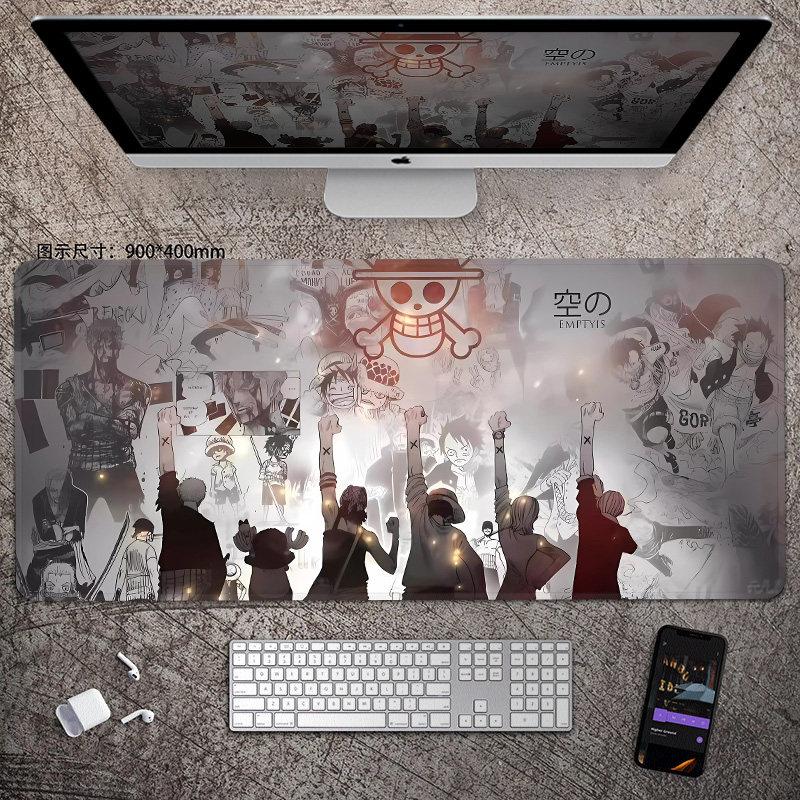 Animation Office Luffy Roronoa Zoro E-sports Gaming Table Mat ONE PIECE Leather Mouse Pad Boys Oversized Computer Keyboard Pad