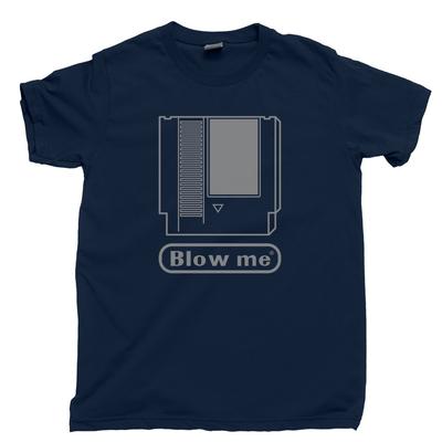 BLOW ME T Shirt 1980s 1990s Video Gamer Console Controller Cartridge Lot
