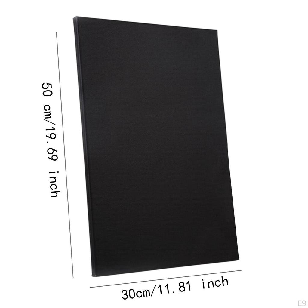 2 Pack Black Canvas Art Supplies with Wooden Frame for Crafts
