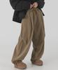 PIANER Corduroy Bonded Wide Parachute Pants (Brown)