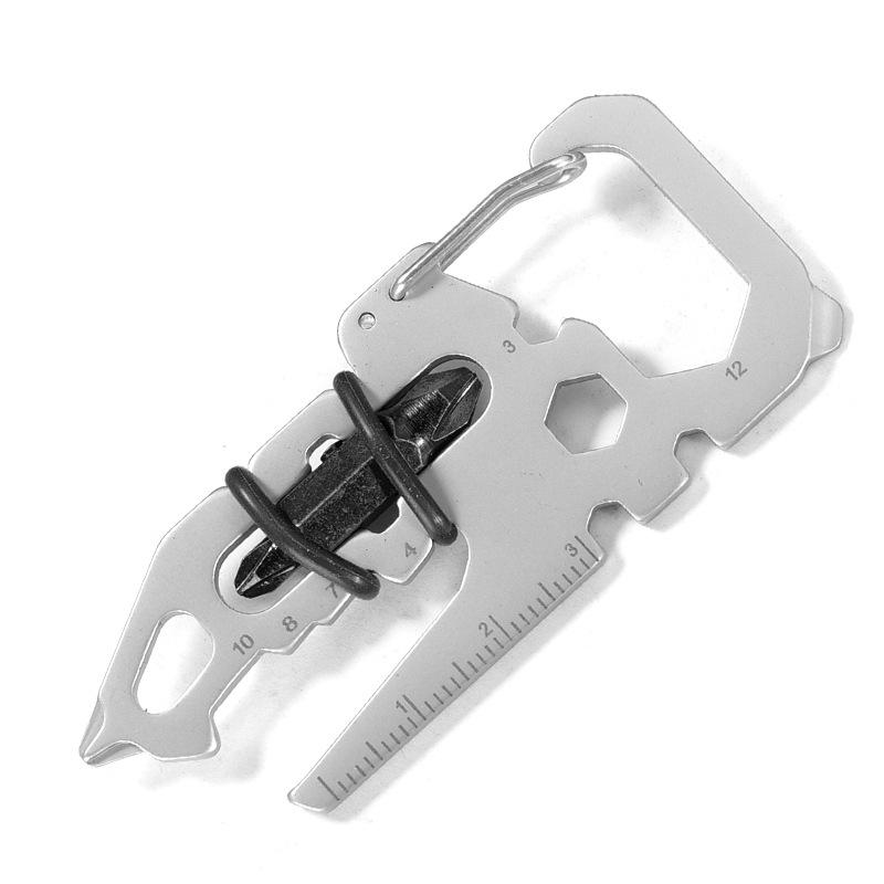 Multifunction EDC Carabiner Tool With Bottle Opener 1/4 Bit Driver Pocket Keychain Tool For Camping Hiking Cycling 4