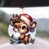 Christmas Pendant Reindeer With Acrylic Flat Surface For Car And Tree Decor