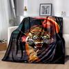 Tiger Roaring Moon Design Pattern Flannel Printed Blanket Suitable for All Seasons Suitable for Living Room Office Sofa Travel