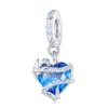 WOSTU 925 Sterling Silver Vintage Castle Beads Magic Mirror Pendant Red Crystal Heart Beads Fit Original Bracelet DIY Punk Gift