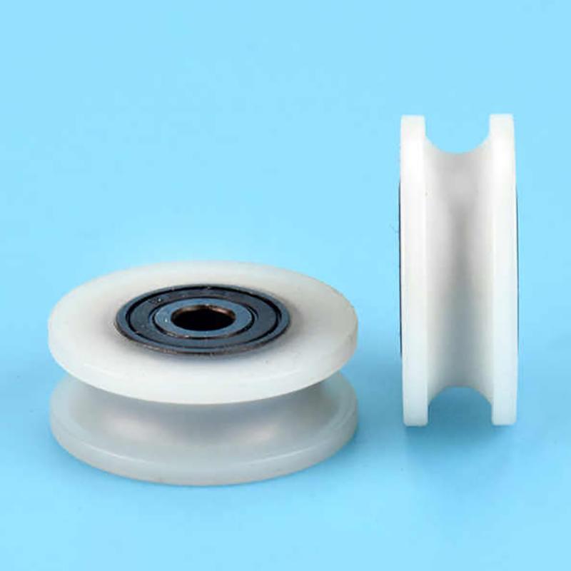 1Pcs 5*26.5*10Mm U-Shaped Bearing Roller Mute Elasticity Roller Pulley Double Bearing Plastic Sheave