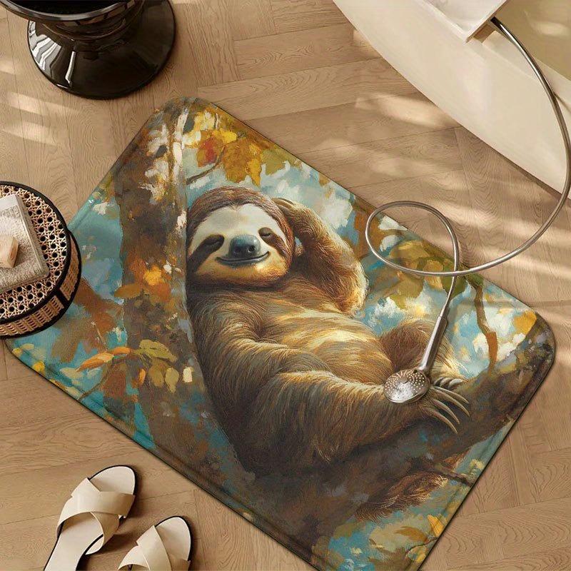 1PC Sloth Pattern Kitchen Rug Non-Slip Door Mats Pop Design Bathroom Rug Bath Mat Carpet for Home Sink Laundry Decor