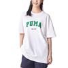 Puma Loose Letter Print Round Neck Pullover Short Sleeve T-Shirt Unisex Tops White 684366-02