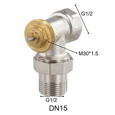M30x1.5mm Thread Brass Angle Valve 85 Tilt Positioning Ambient Temperature Control For Heating Systems For Home Heating
