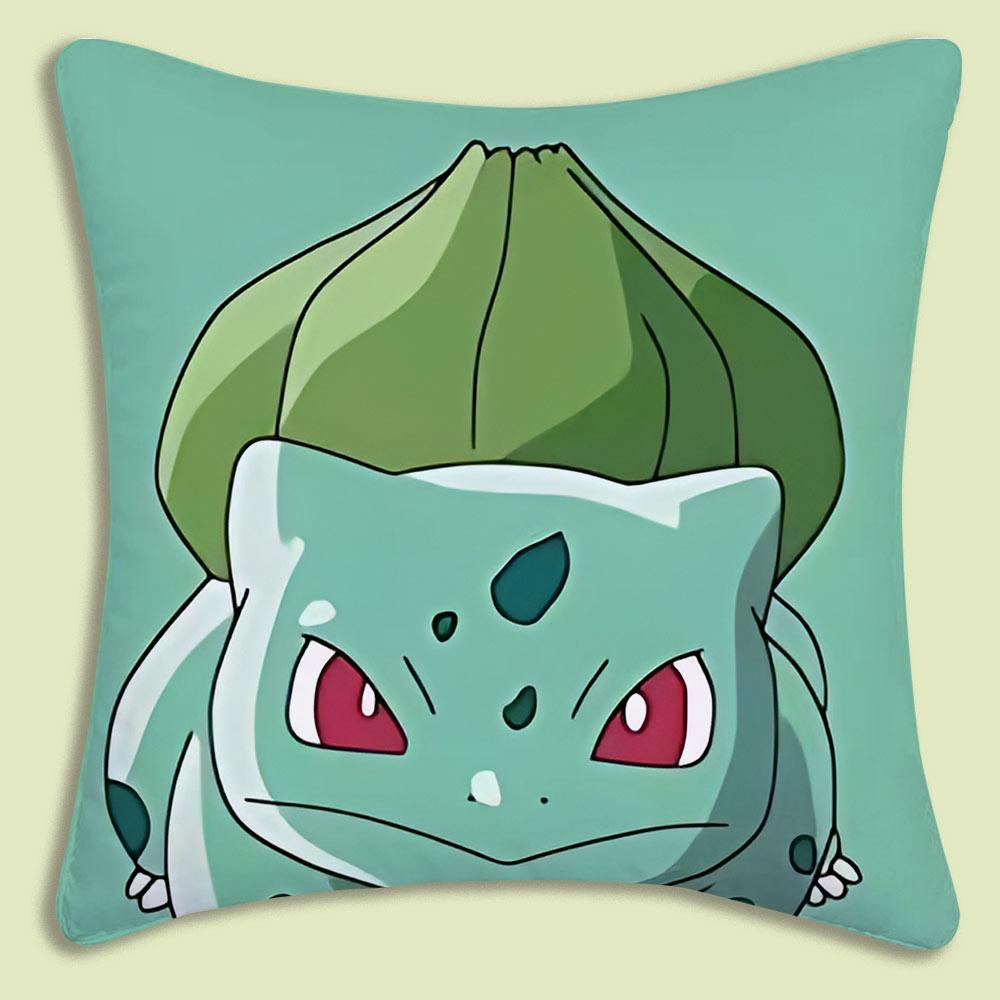 Anime P-Pokemon Pillow Covers Cartoon Sofa Decorative Home Double-Sided Printing Short Plush Cute Cushion Cover