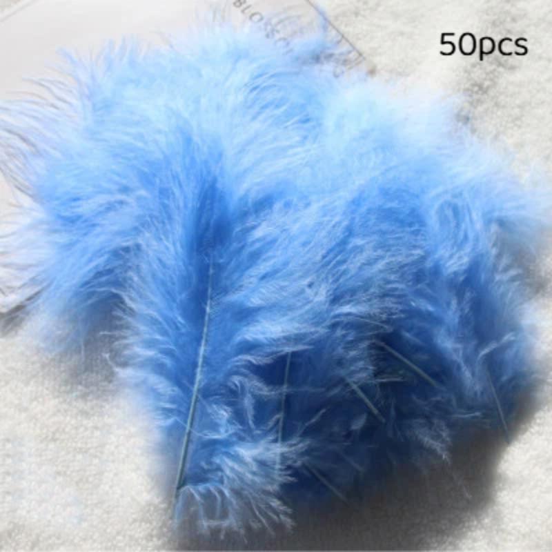 50Pcs Premium Soft Turkey Marabou Feathers Fluffy Craft Feathers for Kids Art Project Birthday Party Decor