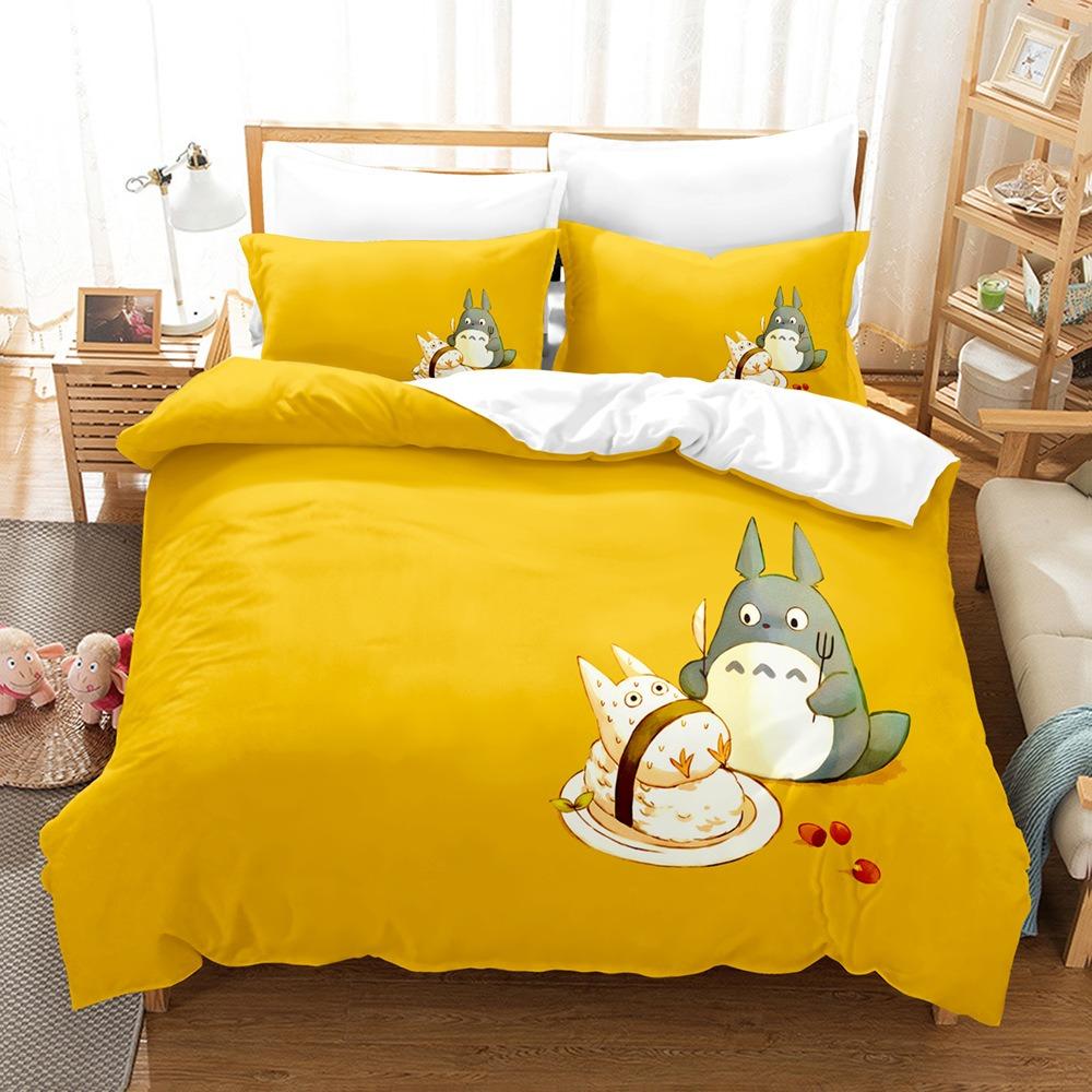 Copripiumino di lusso My Neighbor Totoro Set Biancheria da Letto Cartoni Animati per Bambini Coperta Singola Matrimoniale Decorazione Letto per Adolescenti Migliori Regali