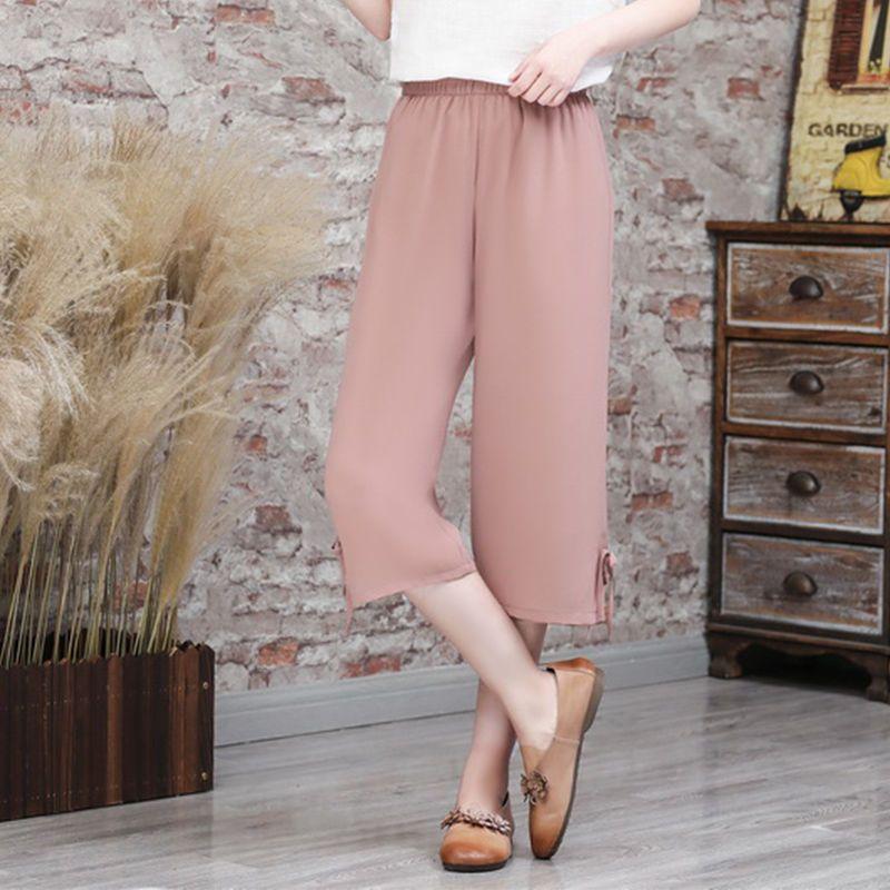 Women's Loose Fitting Spring/summer Elastic Waist Chiffon Harem Pants Thin Pants Large Casual Pants