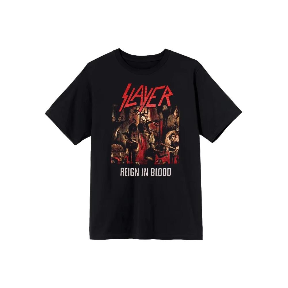 T-shirt Slayer God Hates Us All Stampa a Motivo Periferico Estivo Marca di Lusso Cotone T-shirt da Uomo e da Donna