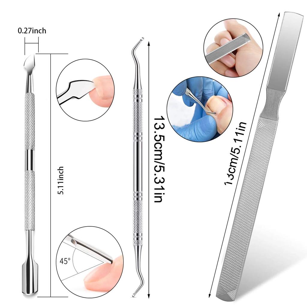 High-Quality Pedicure Knife Set Professional Ingrown Toenail Foot Care Tools Stainless Steel Nail Nippers Clipper Remover Kit