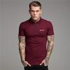 Muscleguys Polo slim in cotone da uomo con stampa zip stile europeo e americano alla moda con t-shirt slim fitness a maniche corte