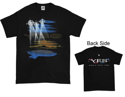 1984 Sim 90125 Tour Camiseta Preta Dupla Face Unissex
