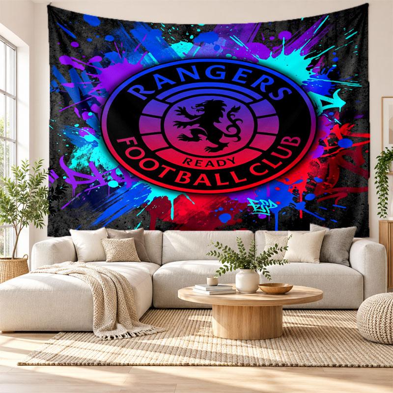 Rangers FC Wall Tapestry, Soft Fabric Wall Hanging, Decorative Backdrop For Bedroom Home Wall Art
