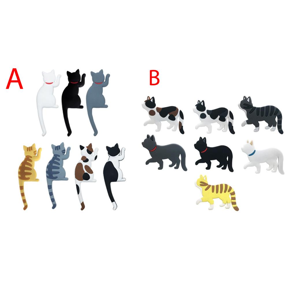 Cartoon Cat Design Fridge Magnetic Refrigerator Sticker Hook Bendable Tail Cat Themed Kitchen Accessory Decor Magnetic Hook
