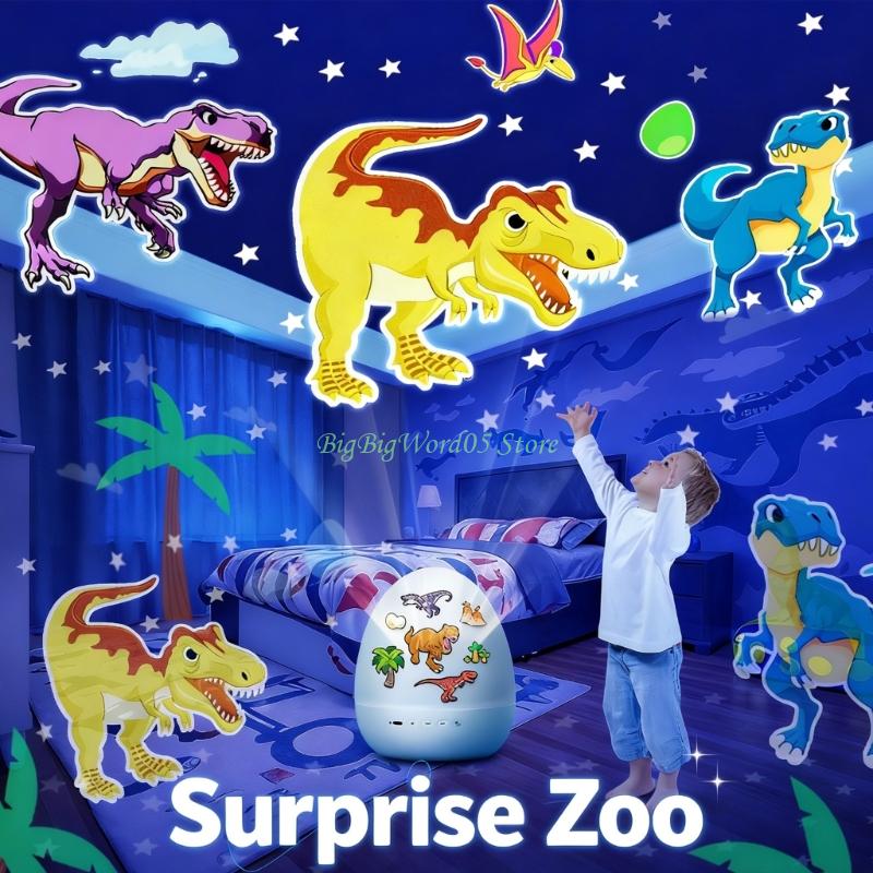 24TE 21 Slides Music Box Rechargeable Kid night Light 360 Rotating Lamp