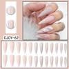 O2 Long Wearable Removable Nail Patches: Pointed Press-On False Nails for Nail Art