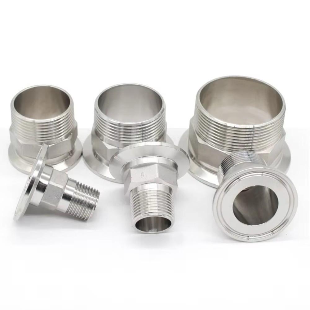 Sanitary Grade Triple Clamp Adapter SS304 Stainless Steel Sanitary Grade Fitting Fluid Systems