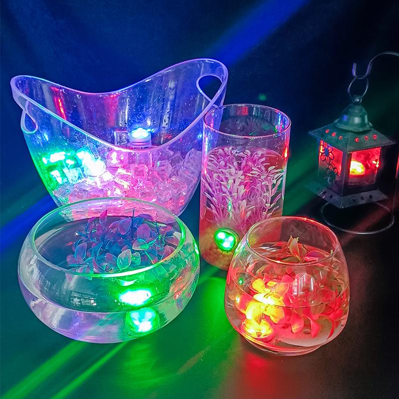 RGB Waterproof LED Fish Tank Light Submersible Candle Pool Light for Festival Decoration Atmosphere.