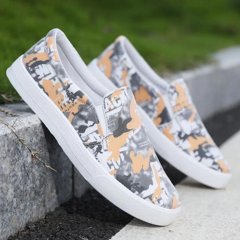 Sneakers Wear to Work Non Slip Print Men's Casual Shoes On Sale Classic Original Vulcanize Size 44 Comfortable New In Male Shoe