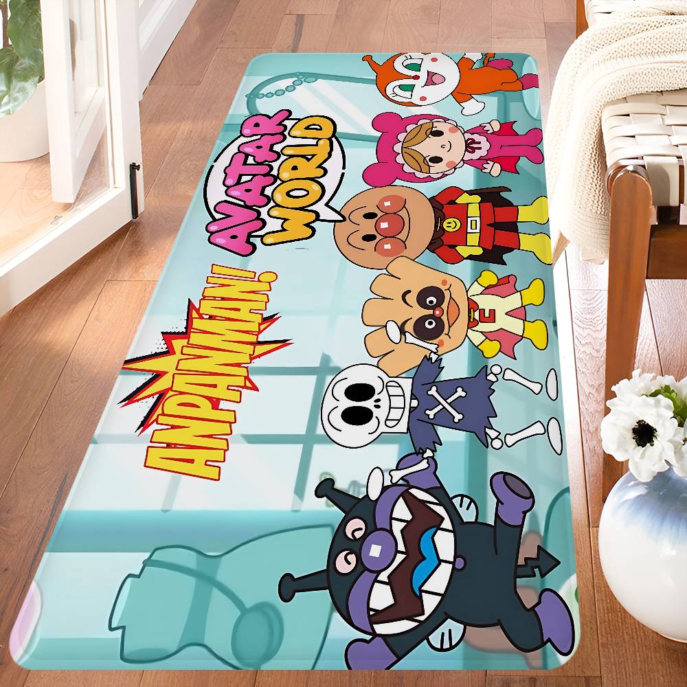 A-Anpanman Anime Bathroom Mat Kids Room Bedroom Decoration Balcony Anti-Slip Doormat Living Room Welcome Rug