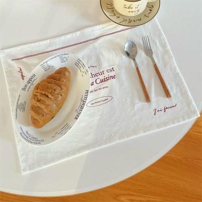 Neue Weiche Bedruckte Platzsets Quadratisch Französisches Foto Hintergrundtuch Baumwoll Untersetzer Tischdeko