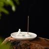Zen-Style Formless Buddha Incense Holder: Simple White Porcelain Monk for Living Room or Study Decor.