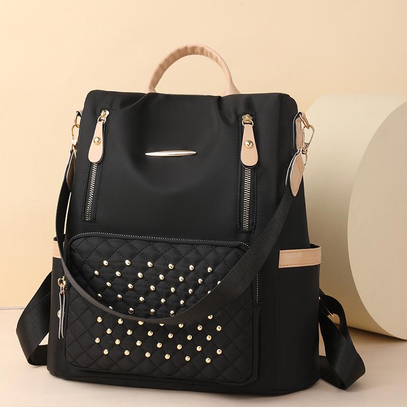 Student School Bag Large Capacity Backpack Rivet Inlaid Women's Backpack
