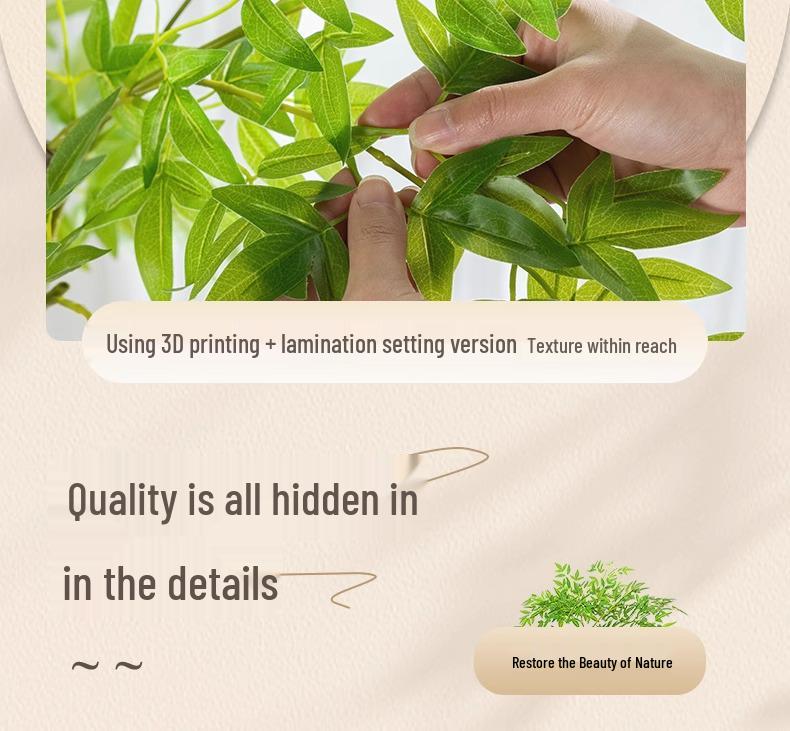 Nandina Luxus Kunstbaum - Dekorative Bionische Grüne Pflanze für Innenräume mit Seidenblumen für die Wohnzimmer-Landschaftsgestaltung.