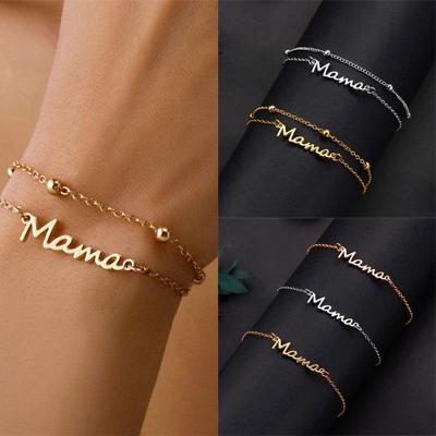 Elegante Bracciale con Ciondolo Lettera Mama - Regalo Versatile per la Festa della Mamma