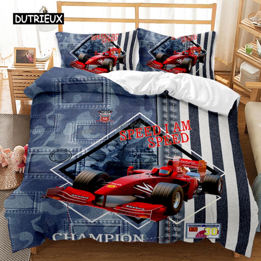 

Гоночный пододеяльник для мотоцикла, двойной размер, гоночный автомобиль, соревнования, экстремальные виды спорта, мужской автомобильный полиэстер, чехол для одеяла EU single(135x200cm)