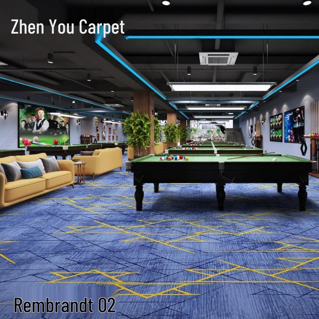 Fire-Resistant, Durable, Colorfast Billiard Room Nylon Carpet 650g