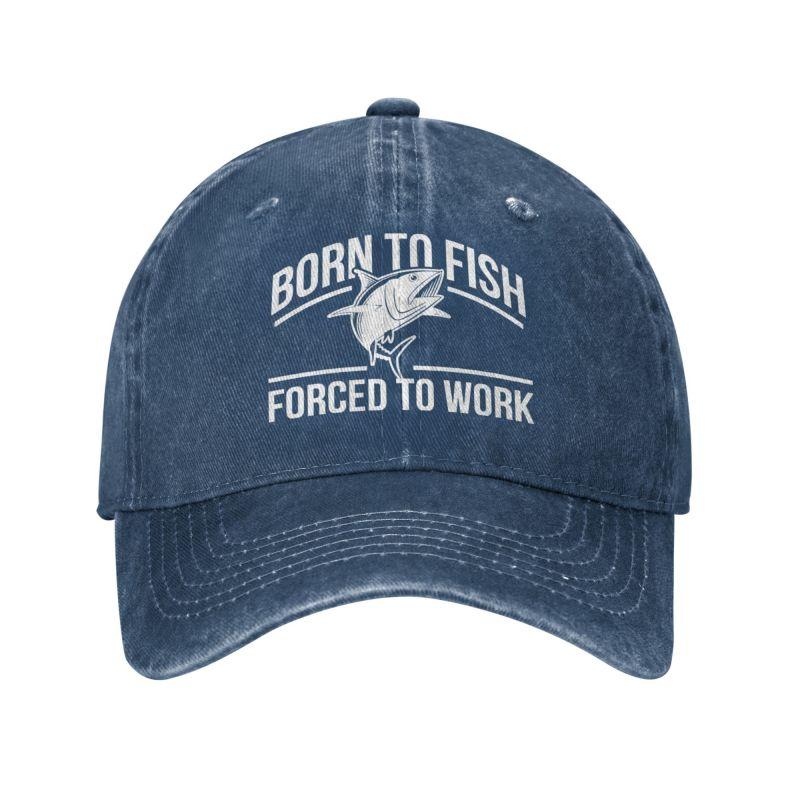 

Бейсбольная кепка Born To Fish Forced To Work, спортивная женская регулируемая кепка унисекс, пристрастие к рыбалке, шляпа для папы-рыбака, летняя шляпа Adult Baseball Cap