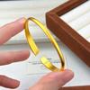 Open Horseshoe Bamboo Leaf Bracelet Women's Wealth Bracelet High-end Bracelet Accessories