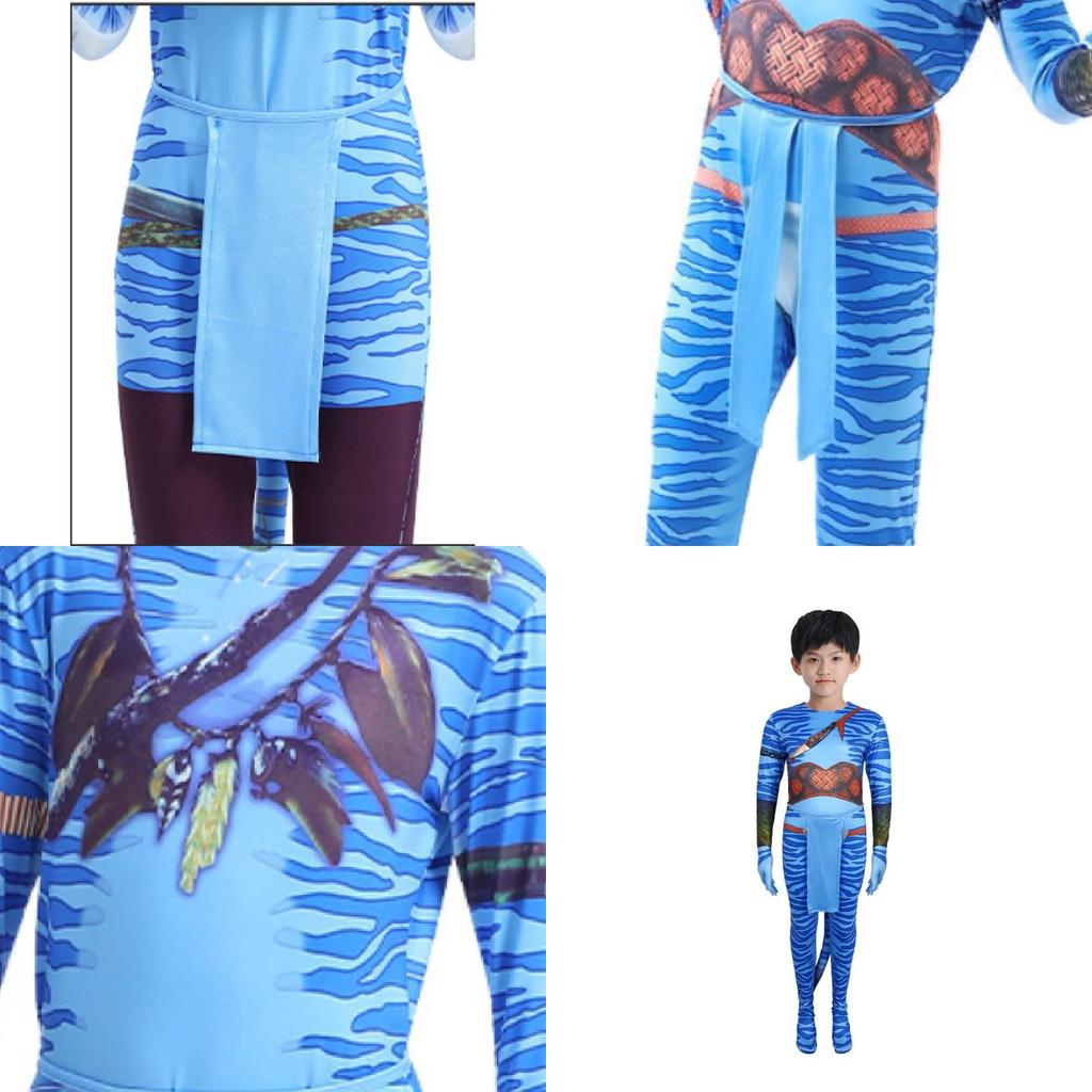 Avatar 2 Halloween Cosplay Bodysuit für Erwachsene und Kinder aus weichem Milchseidenstoff